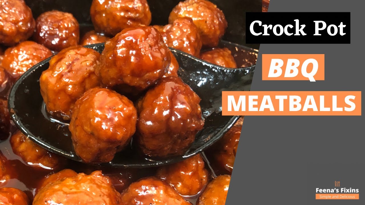 Crock Pot BBQ Meatballs - ONLY 3 Ingredients - SO Simple!! - YouTube