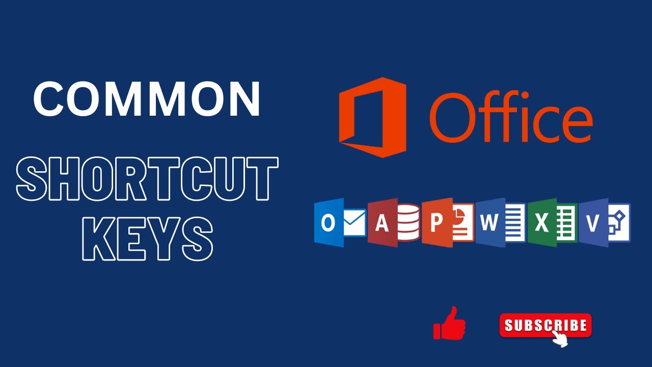 Common Keyboard Shortcut Keys In Ms Office Application Youtube