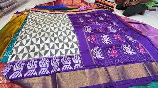 #chickpet Bangalore Ikkatha Pochampally pure silk saree Single Pieces Courier Available