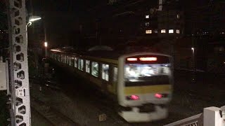 【迫力のあるジョイント音！】中央・総武線E231系500番代 津田沼駅付近通過