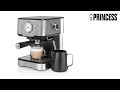 Cafetera espresso Princess 249412 - Con vaporizador de leche para cappuccino y latte macchiato