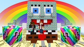 LUCKY RAINBOW BLOCKS SPONGEBOB BIKINI BOTTOM MOD CHALLENGE - MINECRAFT MODDED MINI-GAME!