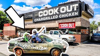 WE DESTROYED A CAR & TOOK IT TO TOWN! *Cops almost GOT US*