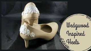 Vintage Wedgwood inspired pumps | DIY rose heels