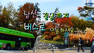 서울 단풍 명소 남산 공원 \u0026 서울시내 전경. 산 정상까지 시내버스 타고 갈 수 있는 곳 | Namsan in Seoul, Korea