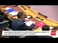 ukrainian president volodymyr zelensky addresses the united nations security council