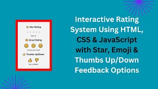🌟 Interactive Rating System with HTML, CSS & JavaScript | Step-by-Step Guide 🎯✨