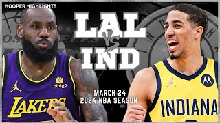 Los Angeles Lakers vs Indiana Pacers  Game Highlights | Mar 24 | 2024 NBA Season