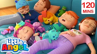 Ten Sleeping In the Bed 😴 | Bingo and Baby John | Little Angel - Nursery Rhymes and Kids Songs