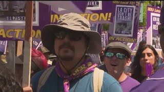 Los Angeles city workers walk off job, seek better benefits and wages