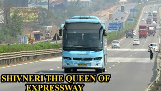 HIGH SPEED MSRTC VOLVO SHIVNERI SPEEDING ON MUMBAI PUNE EXPRESSWAY