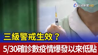 三級警戒生效？5/30確診數疫情爆發以來低點