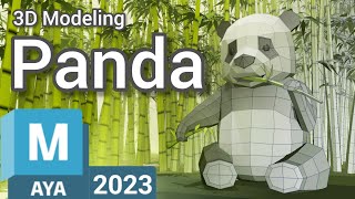 Panda Low Poly 3D Modeling (Autodesk Maya Tutorial)