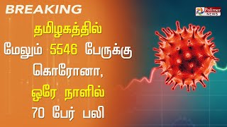 தமிழகத்தில் மேலும் 5546 பேருக்கு கொரோனா... ஒரே நாளில் 70 பேர் உயிரிழப்பு