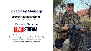 Johnny Costa Ioannou Funeral Service Live Stream