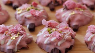 桜の木みたいなチョコがけフロランタンの作り方🌸🍫🍓