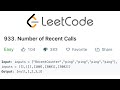 LeetCode Number of Recent Calls Solution Explained - Java