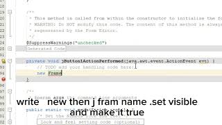 how to make a jframe button open another jframe class in netbeans #java #jframe