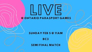 Ontario Parasport Games - Boccia / BC3 (Semi Final Match)