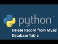 Python and MySQL - Deleting Entries | Delete A Record From Our Database ||Class33