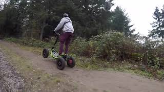 EZRaider in action! Brand new tactical off road all terrain vehicle jumps at the track.