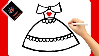 How to Draw Cute Girl Dress ,Beautiful Dress Drawing,Coloring & Painting for Kids ,Toddlers #dress