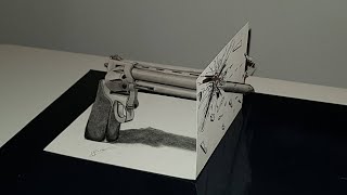 3D Drawing Timelapse - 44 Magnum Revolver shooting