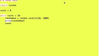 Random Numbers loop