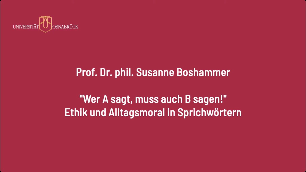 "Wer A Sagt, Muss Auch B Sagen!" - Ethik Und Alltagsmoral In ...