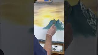 Painting a mountain ￼#shorts #oilpainting #painting #satisfying #art #timelapse