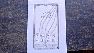how to draw smart phone easy tricks ll Drawing tutorial ll an artist dream ll