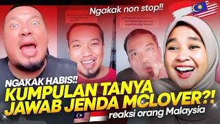 🇮🇩 PECAH HABIS!!🤣🤣 JENDA MCLOVER TANYA JAWAB NGAKAK NON STOP || 🇲🇾 REACTION