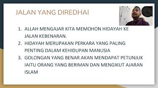 PENDIDIKAN ISLAM I TINGKATAN 1 I AL QURAN : SEGALA PUJI BAGI ALLAH SWT (SURAH AL-FATIHAH AYAT 1-7)