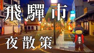 【貴重な映像】岐阜県 飛驒市の神岡町と飛騨古川の夜の市街地散策