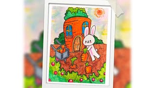 A Rabbit in Carrot Garden Drawing ｜小兔子拔萝卜🐰🥕🥕#shorts