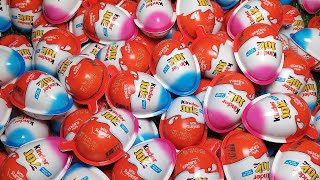 Yummy kinder surprise egg toys opening - A lot of kinder joy chocolate ASMR