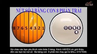 Three cushion - Nút số 3c BA BĂNG CON 8 PHẦN TRÁI