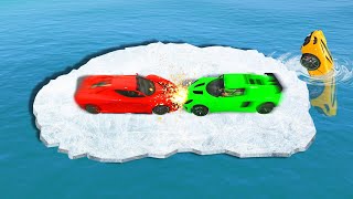 SLIPPERY DESTRUCTION DERBY ON ICE! (GTA 5 Funny Moments)