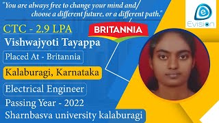 Congrats, Vishwajyoti | Selected in Britannia | 2.9 LPA | ELECTRICAL ENGINEER, PoY 2022 | Kalaburagi