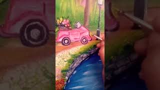 An Easy Way To Draw And Paint Cars #painting #canvaspainting #youtubeshorts #shortsviral #shorts