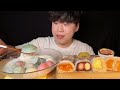 sub fruit sticky rice cake u0026 ggul tteok cereal mukbang asmr