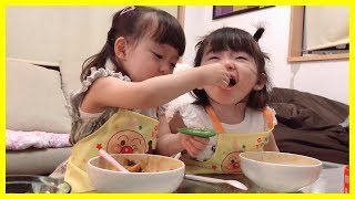 【パパの手作りオムライス🍳】みんなで楽しく晩ご飯【ちびっこモッパン】