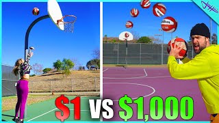 $1 vs $1000 TRICKSHOT CHALLENGE! Ft. Jenna Bandy, Caleb Feemster