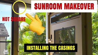 Sunroom makeover ( openings not square )