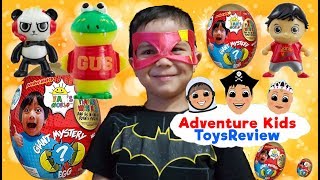 SURPRISE EGG OPENING!! Ryan's World Giant Mystery Egg opened by Adventure Kid Connor, WHAT'S INSIDE?