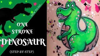 One Stroke Dinosaur Face Painting Tutorial (step-by-step)and How To Extend A Face Paint Design