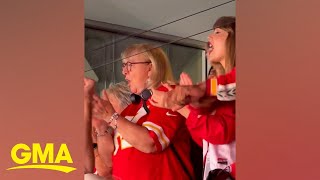 Taylor Swift attends Chiefs game with Travis Kelce's mom l GMA
