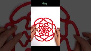 你相信吗？只用一根线就能剪最美新年窗花｜easy paper flower carft｜Chinese paper cutting art tutorial