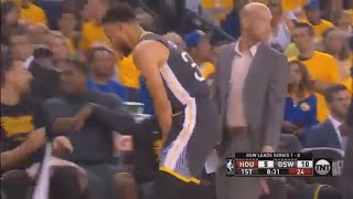 NBA Playoffs Warriors Vs Rockets Game 2 |Curry injured his fingers|
