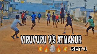 Volleyball | Viruvuru v/s Atmakur set.1 | In Telugu by yuga all is well